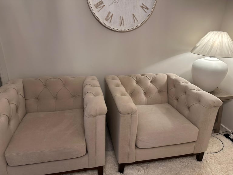 Two chesterfield armchairs 