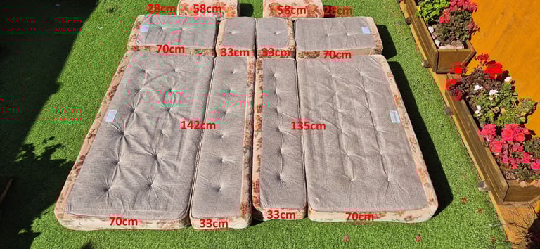 Cushions for camper caravan motorhome boat, set of 10.