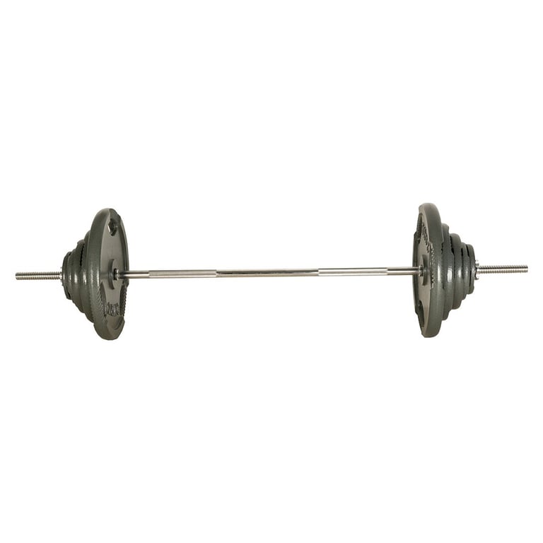 image for 84KG Standard Bundle | 77.5kg 1&quot; Tri Grip Cast Iron Weight Plates & 5ft Bar Set