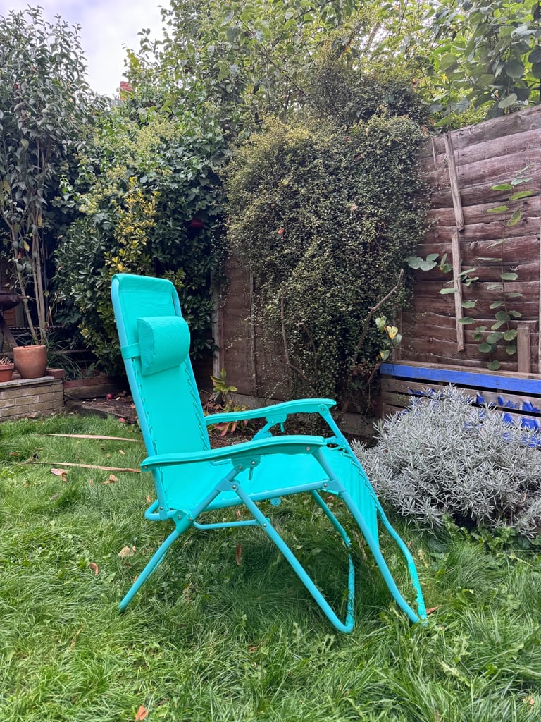 Argos Home Folding Metal Zero Gravity Sun Lounger – Teal