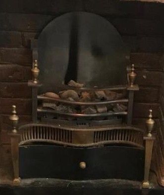 Vintage Gas Fireplace – Brass & Cast Iron Style