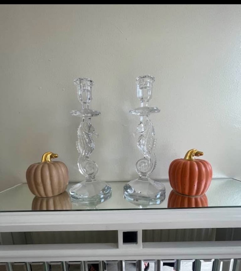 image for Waterford crystal seahorse candlesticks 