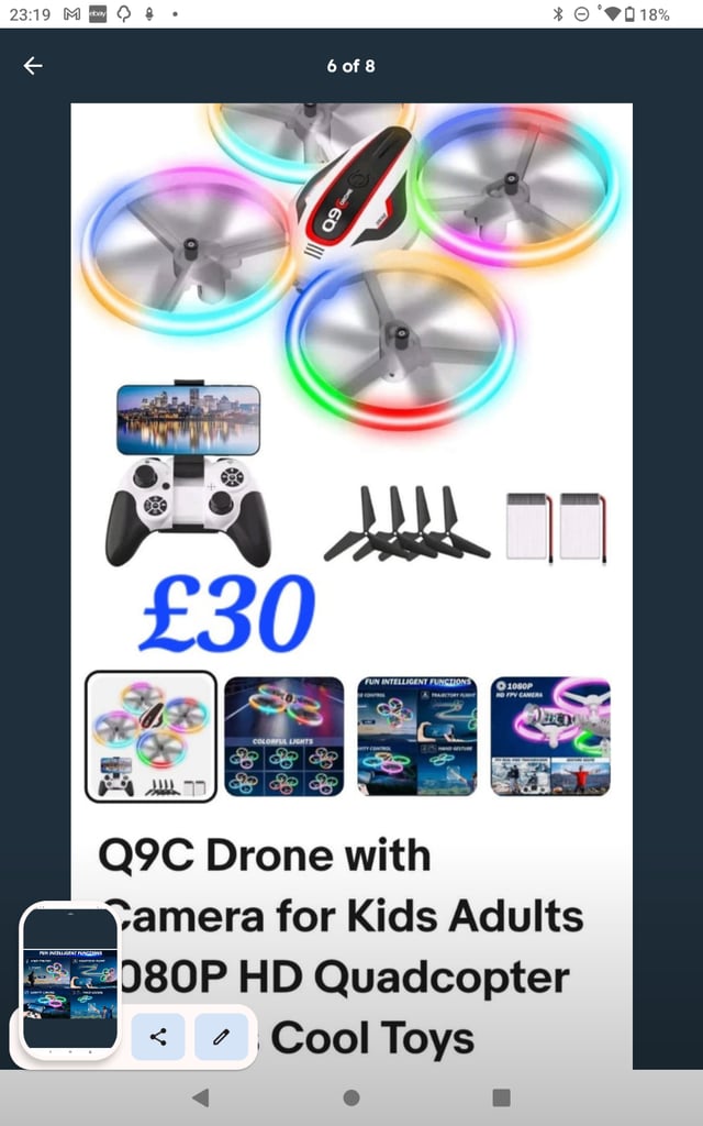 Q9C drone with camera for kids/adults 3d flips 1080p hd fpv camera quadcopter new