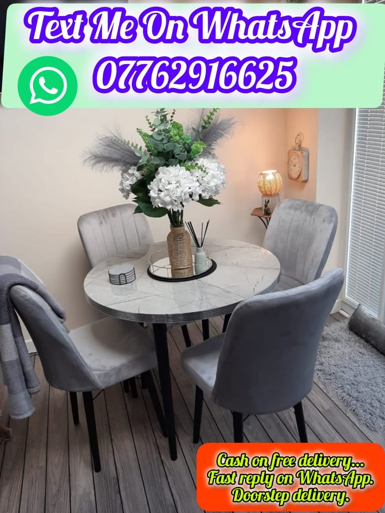 image for Dining Table with 4 chairs and 6 chairs.