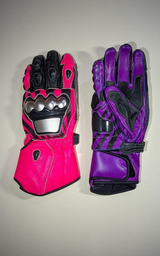 Motorcycle Leather Racing Gloves - Valentino Rossi VR46 MotoGP Leather Gloves