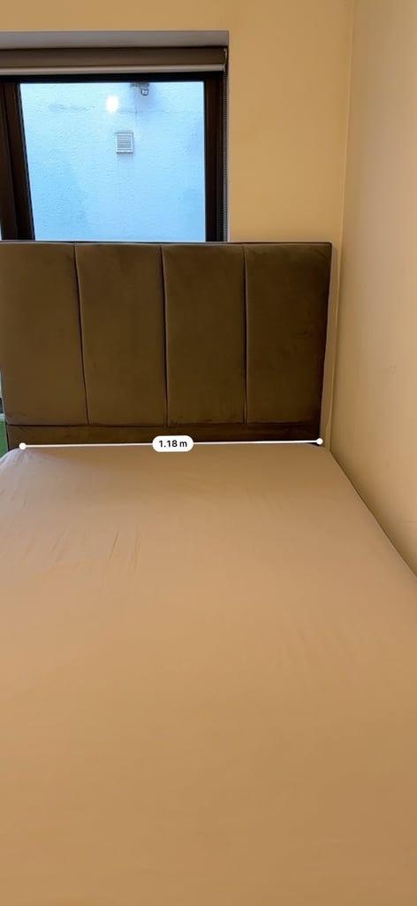 Small Double Velvet Ottoman Storage Bed with Orthopaedic Mattress – Grey, Excellent Condition