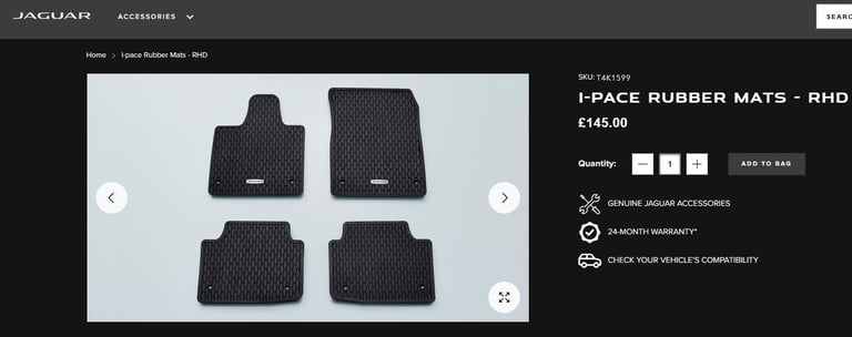 Jaguar I Pace Rubber Car Mats