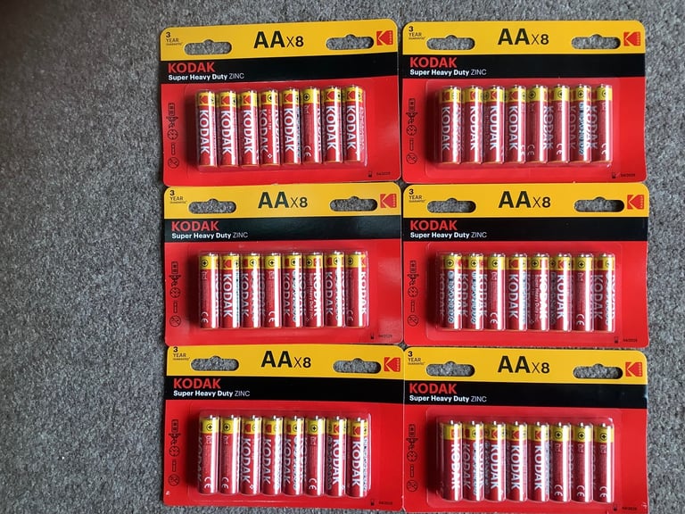 48 Kodak 1.5V AA Super Heavy Duty batteries