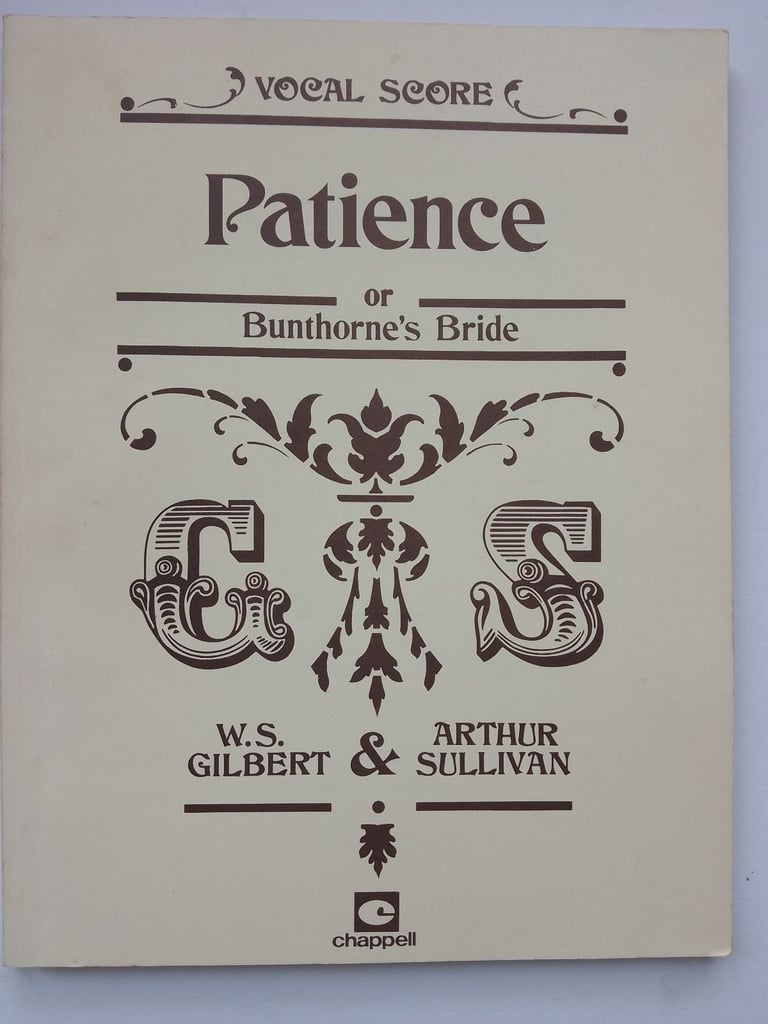 image for GILBERT AND SULLIVAN  PATIENCE VOCAL SCORE