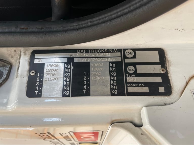 DAF CF250 *EURO 6*, 4X2 18 TONNE FRIDGE/FREEZER – 2016 – PJ65 YLA