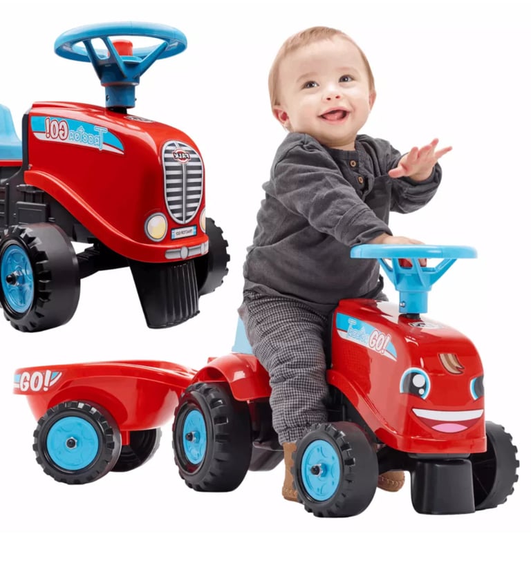 Brand New FALK Tractor GO Red with Trailer
