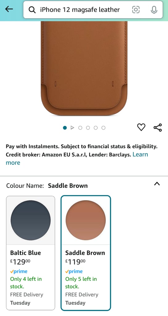 NEW Genuine Apple iPhone 12 & 12 Pro Official MagSafe Leather Sleeve Cover Case - Red, Brown or Blue