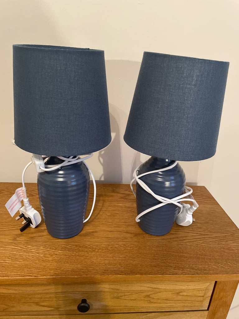 image for Small navy bedside lamps