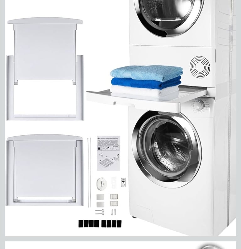 image for Tumble dryer/washing machine stacking kit.  Used condition 