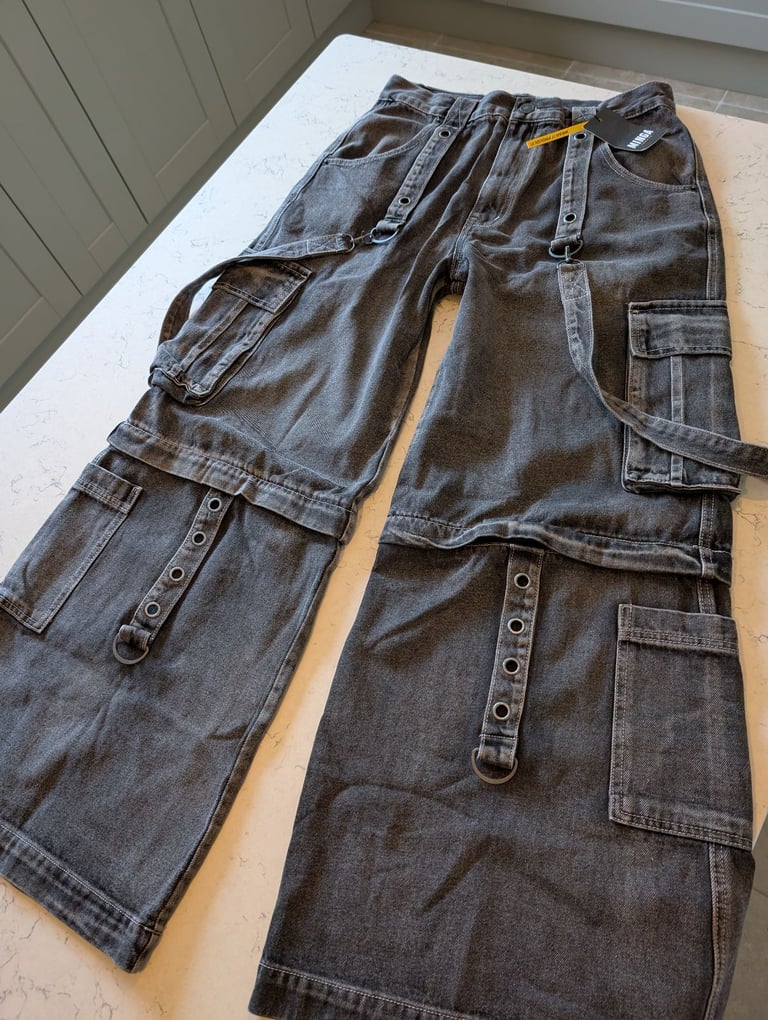 image for Minga London oversized Trek grey cargo jeans, W36" OL44" (actual size!) New and unworn