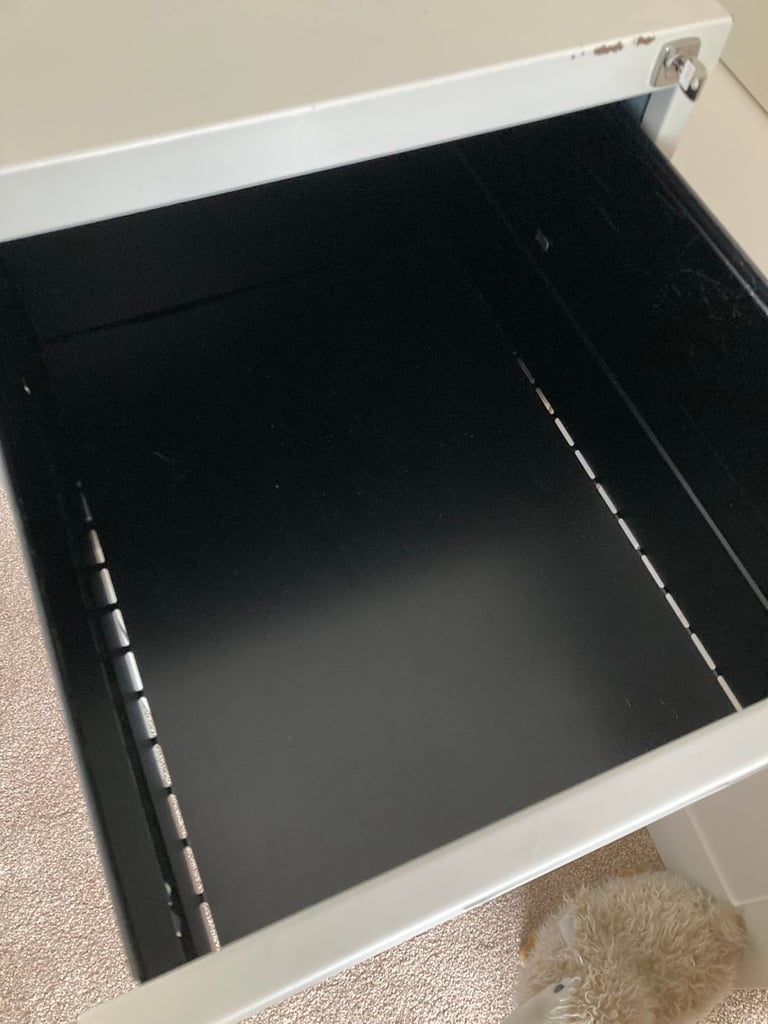 3-Drawer Grey Metal Filing Cabinet