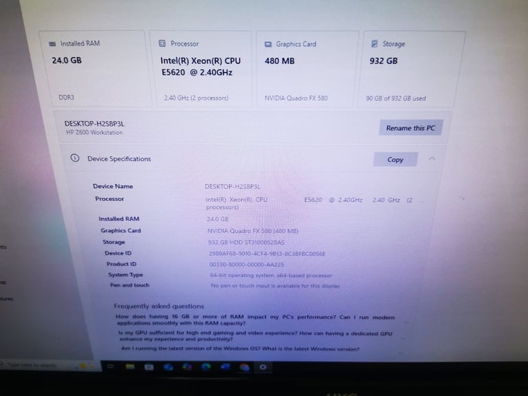 HP Z600 workstation 