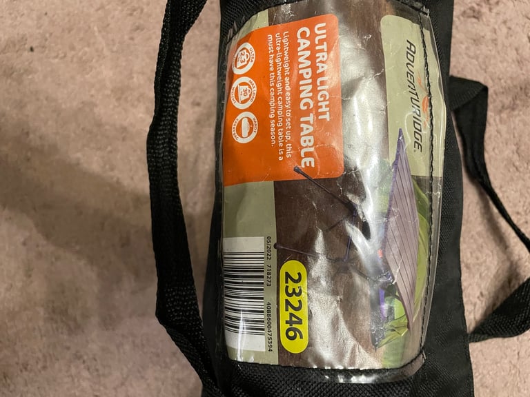 image for Adventuridge Ultralight Aluminium Camping Table Adjustable Height With Carry Bag