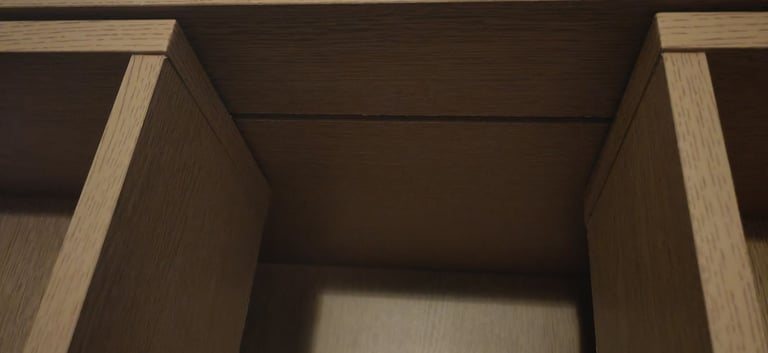 DVD Storage Sliding Shelving Cabinet Wooden Freestanding 