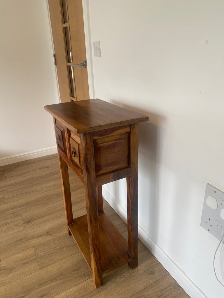 Vintage hardwood hall / console table