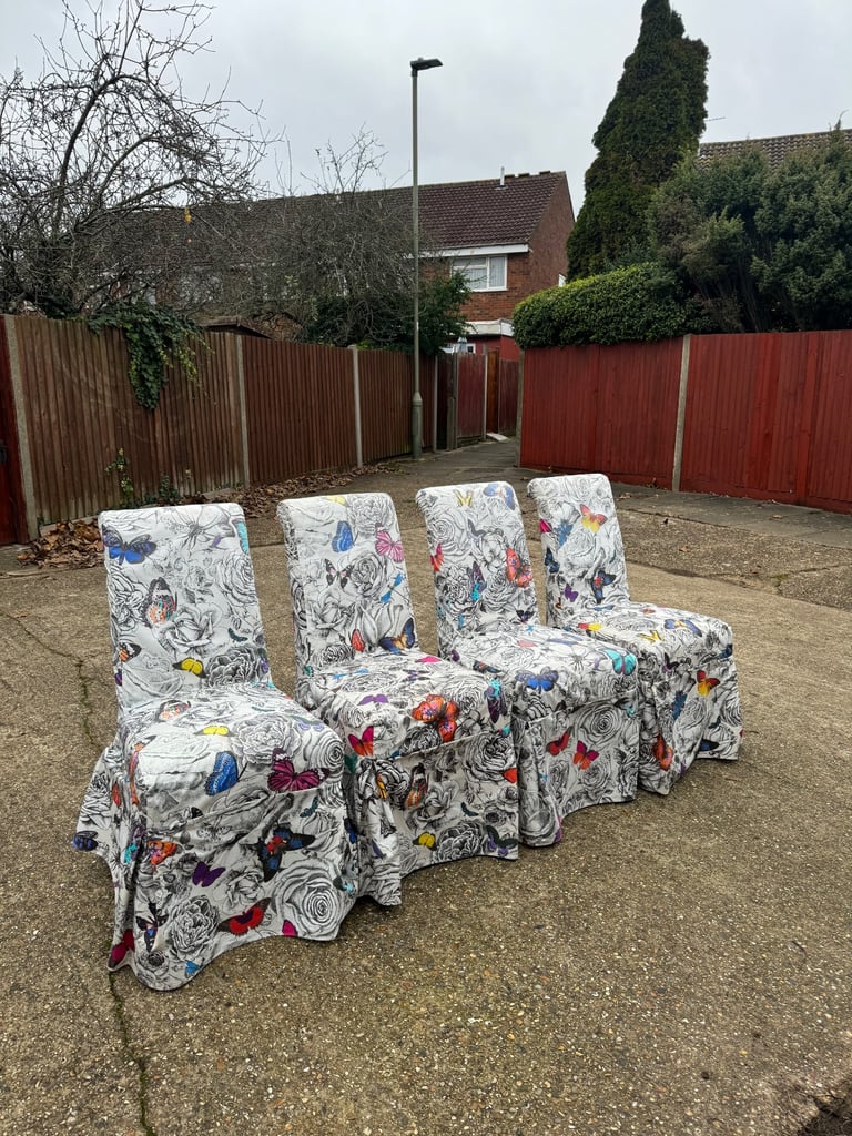 image for Four Dining Chairs with Removable Cover