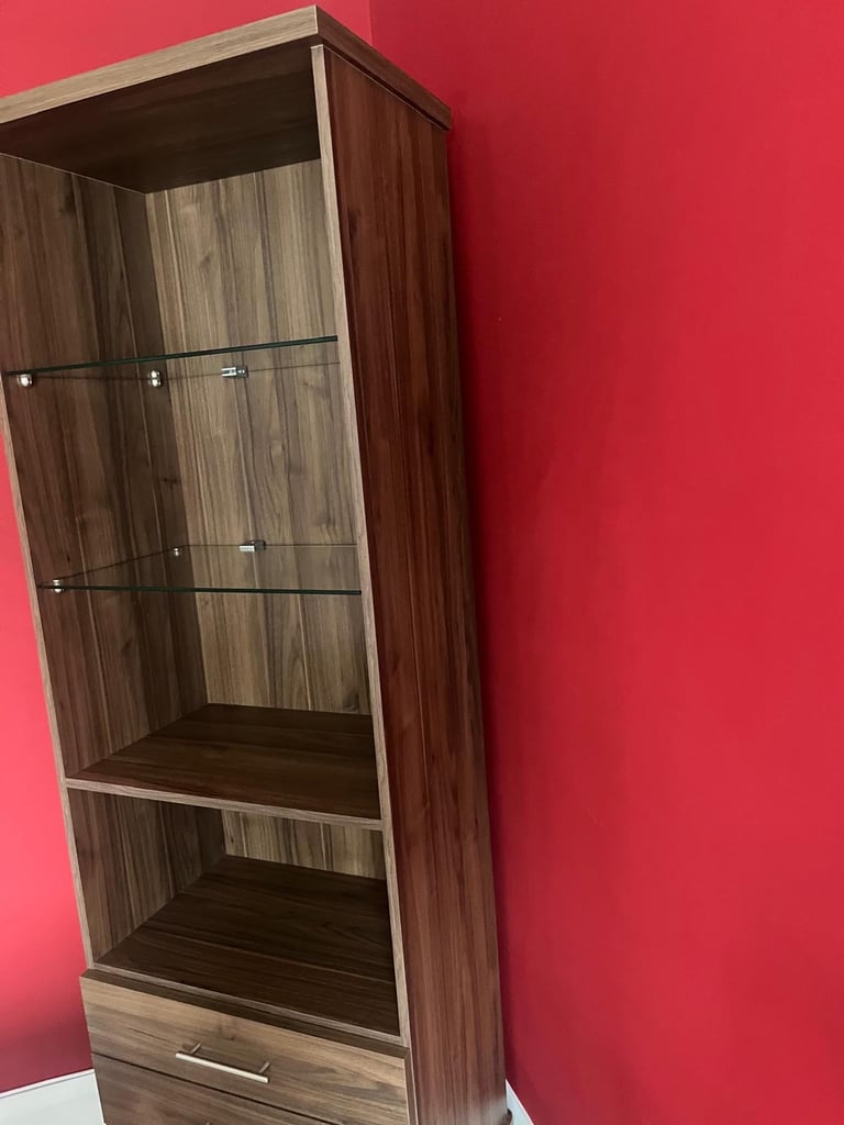 Harveys Hampshire Dark Wood Walnut Display Cabinet / Dresser