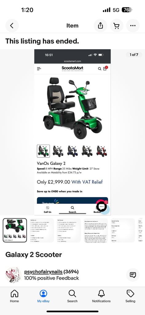 image for Galaxy 2 mobility scooter 