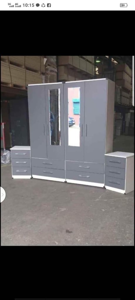 Modern Bedroom Furniture. Bedroom Suit Includes Bedside Tables, Chest of Drawers and Wardrobes