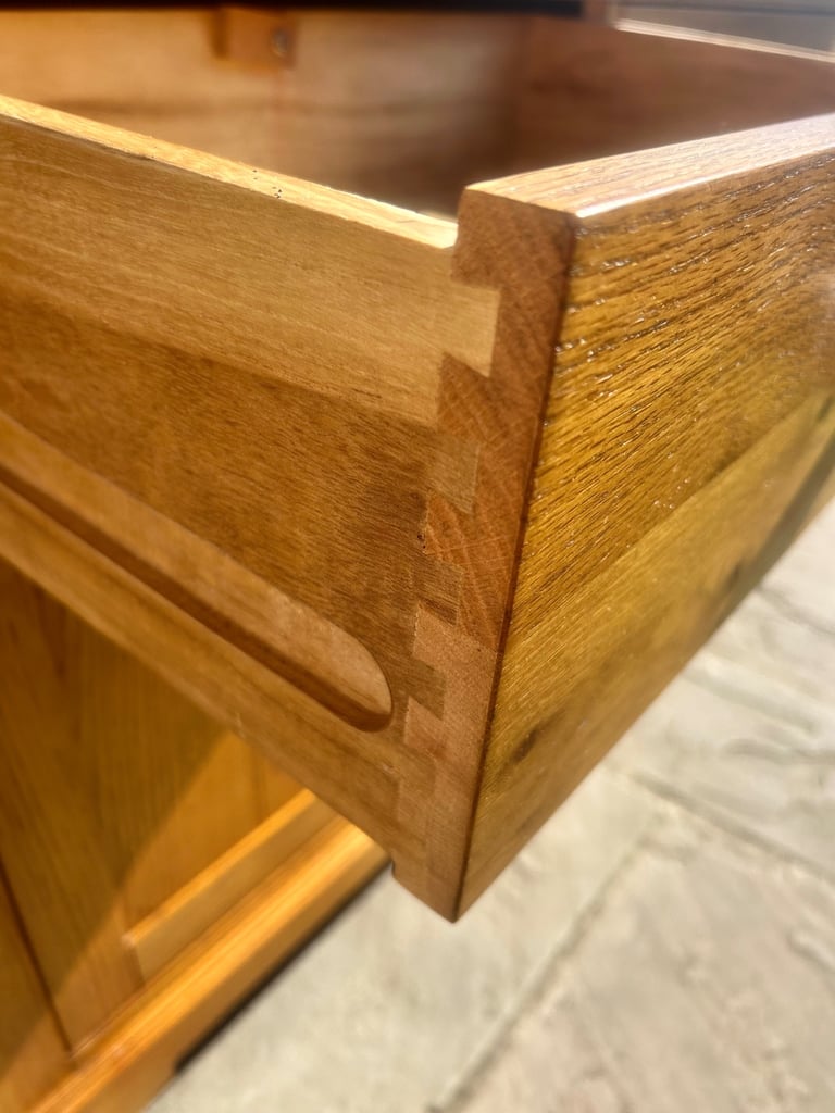 Large Rustic Solid Oak Sideboard - Excellent Condition 