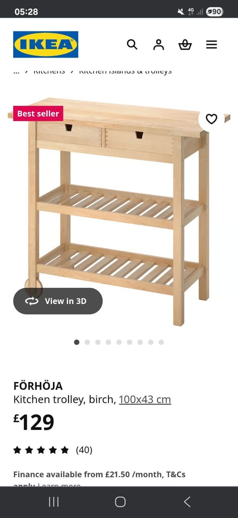 Ikea kitchen trolley birch