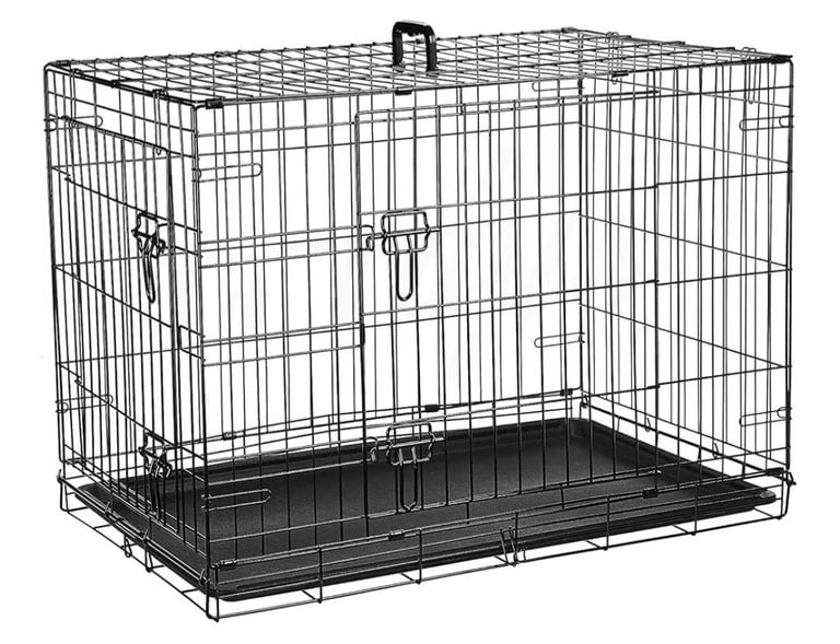 Large Dog cage with 2 doors mat tray Collect from Farlington Portsmouth or free local delivery