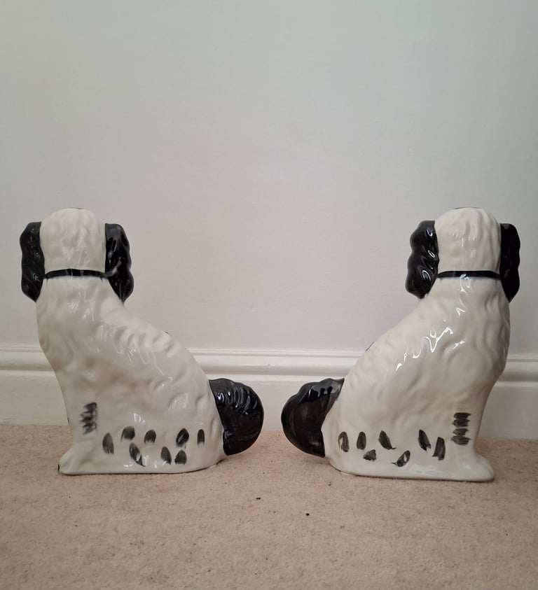 Vintage Staffordshire King Charles Spaniel Style Dog Ornaments