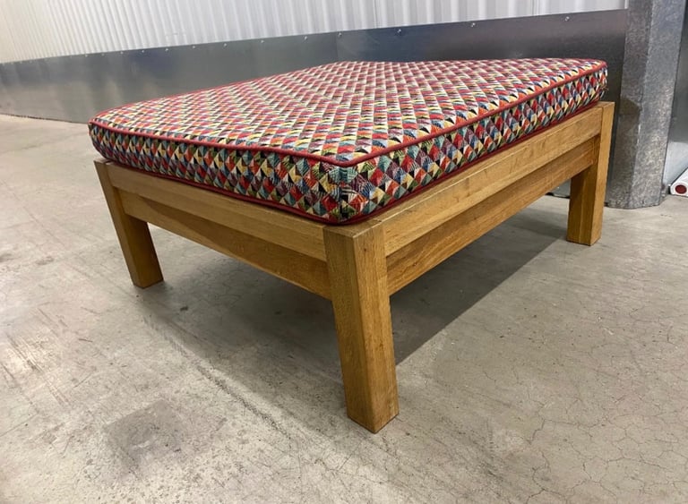 image for Square Solid Oak Coffee Table with Cushion 