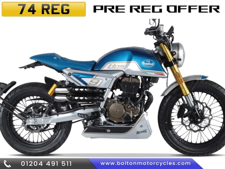 Mondial HPS 125 Ubbiali Edition 2024 Modern Classic Retro Cafe Racer Motorcyc...