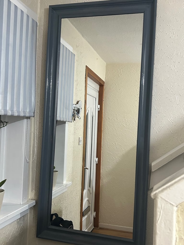 Large wooden grey mirror 