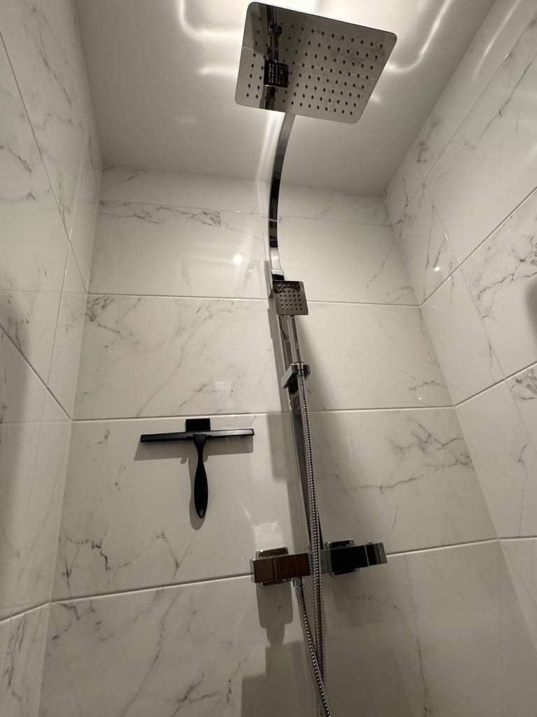 image for Vado Square Thermostatic Shower – Silver, Off-Wall Mounted – Excellent Condition