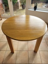 Solid Oak Dining Table Round and Extending