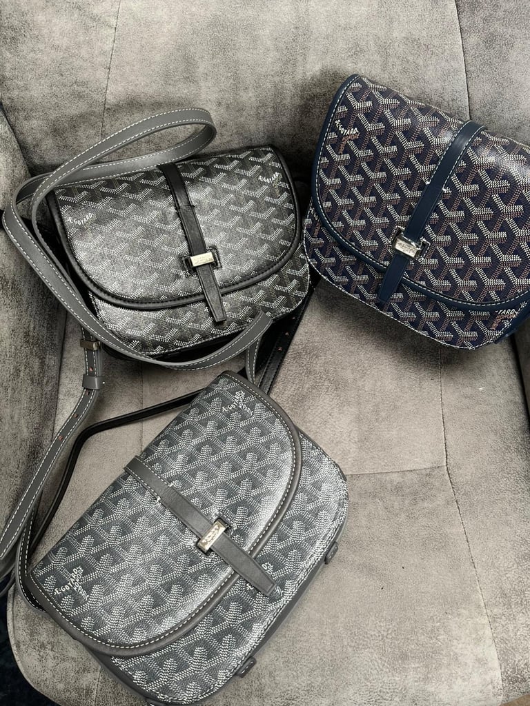 Men’s Goyard Belvedere Messenger bag black navy grey 