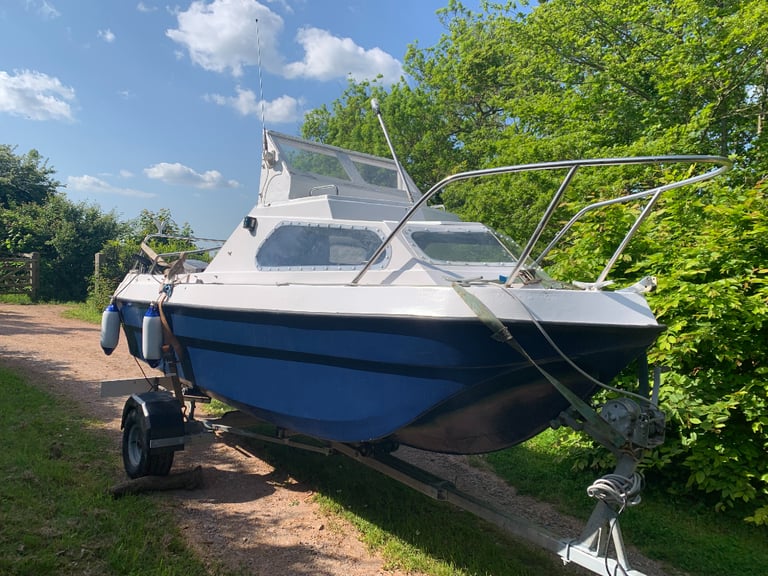 1995 Pilot 460 15ft Fishing Boat Trailer Included 25hp AND 5hp Tohatsu Outboards