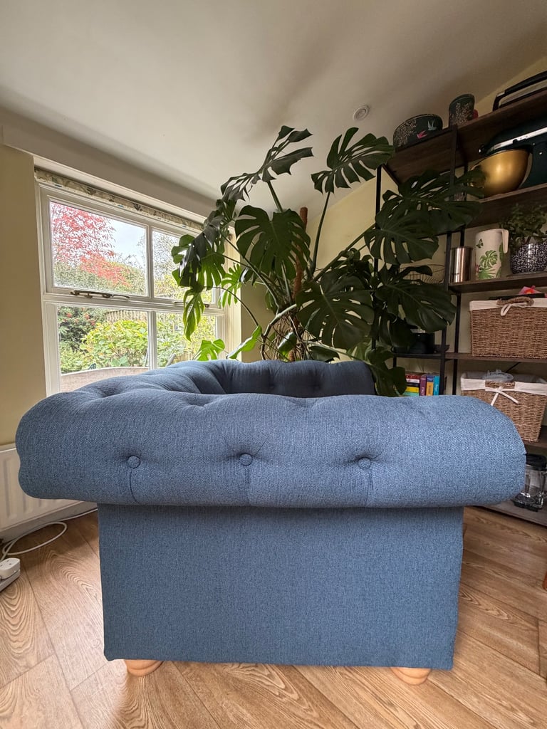 Large Blue Armchair - Excellent Condition 