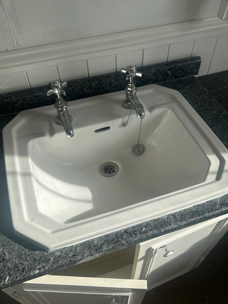 Bathroom Vanity Unit with Sink, Taps & Storage – 74cm