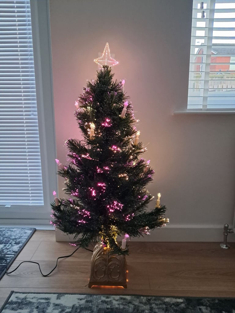 FIBRE OPTIC CANDLE CHRISTMAS TREE 