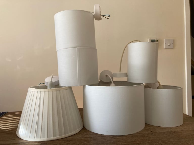 Lamp Shade Bundle – Neutral White Mix (Set of 6, 5 with light bulbs included)