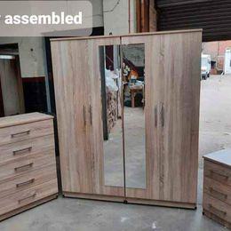 WARDROBE NEW CHEST DRAWERS , BED SIDES NEAR ME ASSEMBLED FOR SALE AND 1 YEAR Warrenty