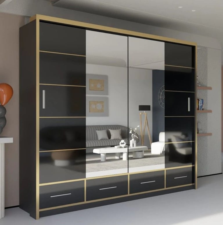 GUARANTEED PRICE- BRAND NEW 2 3 DOOR GERMAN SLIDING TWO THREE DOOR WARDROBE IN 4 COLORS *