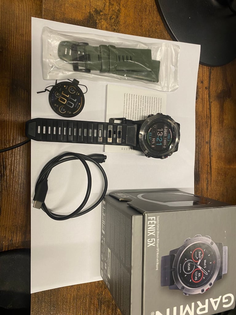 Garmin Fenix 5X GPS Watch with Mapping - Sapphire Version