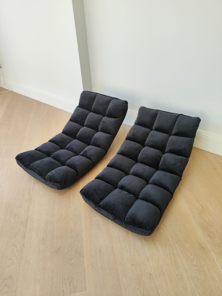 image for 2 x Adjustable Black Floor Chairs