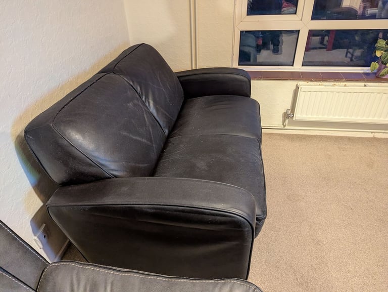 FREE 2 seater faux leather black sofa 