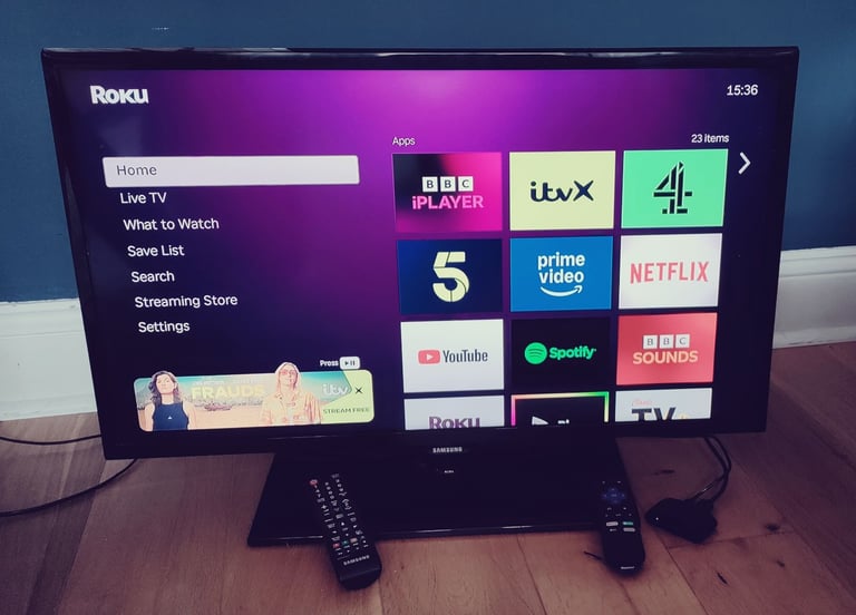 image for 32 inch Samsung TV and Orbitsound T2 soundbar Soundbar 