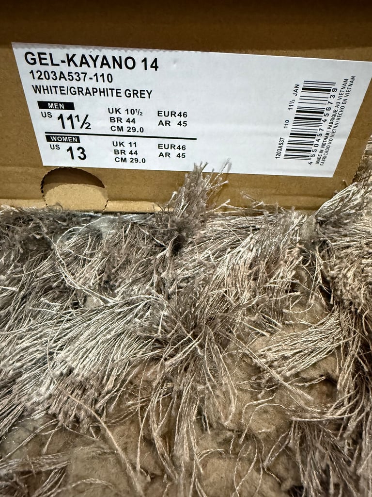 asics kayano 14 white/graphite grey